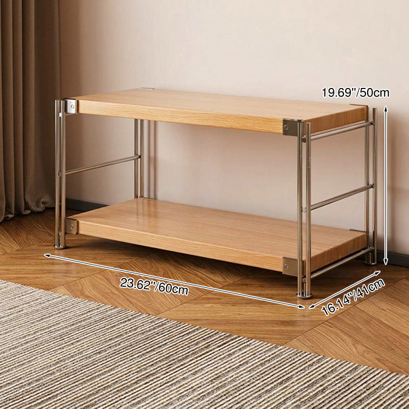Modern Multi-Tier Storage Shelving Unit With Particleboard Shelves &amp; Carbon Steel Frame - Open Storage Shelf For Living Room, Bedroom &amp; Home Office