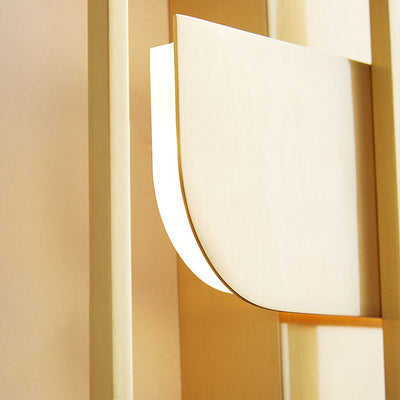 Moderne Mid-Century Wandleuchte aus Kupfer im rechteckigen geometrischen Design mit LED für das Bett 