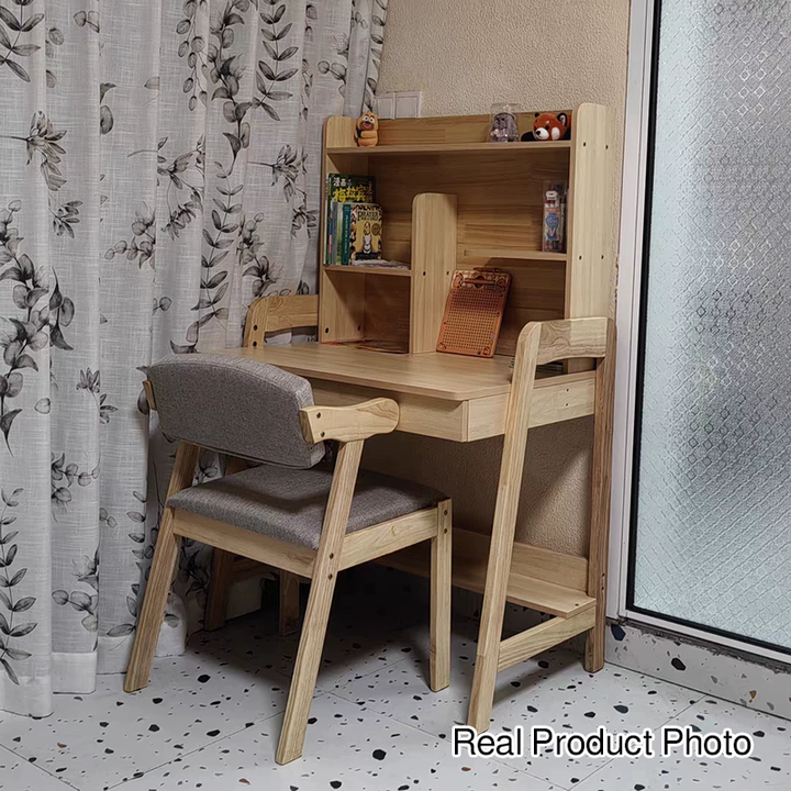 Contemporary Nordic Rubber Wood Cotton Linen Sponge Square Desk Chair Backrest Armrest For Home Office
