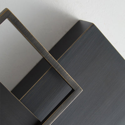 Moderne Mid-Century Wandleuchte aus Kupfer im rechteckigen geometrischen Design mit LED für das Bett 