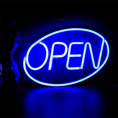 Modern Art Deco Waterproof PS OPEN LED Outdoor Hanging Neon Wall Sconce Lamp For Dining Room