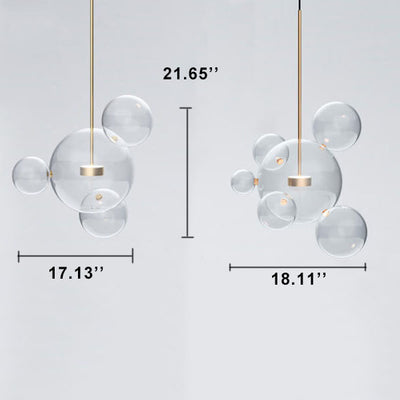 Modern Atom Mickey Head Bubble Glass Ball 1-Light LED Pendant Light