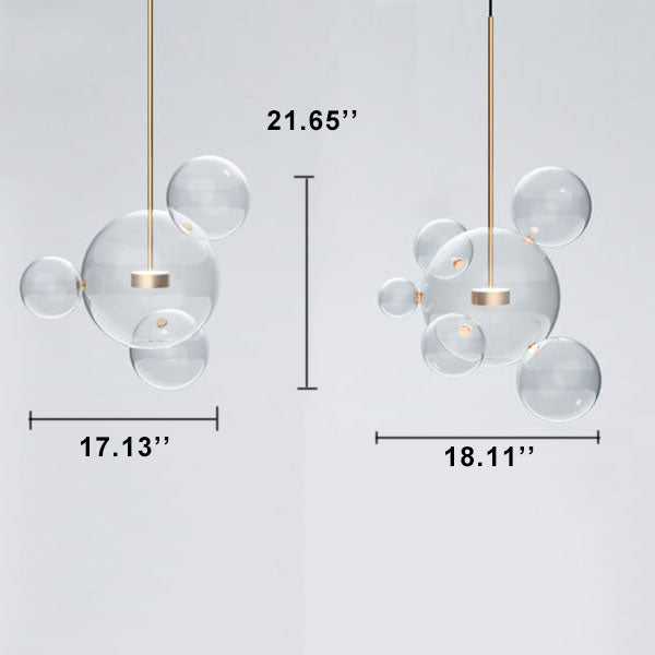 Modern Atom Mickey Head Bubble Glass Ball 1-Light LED Pendant Light