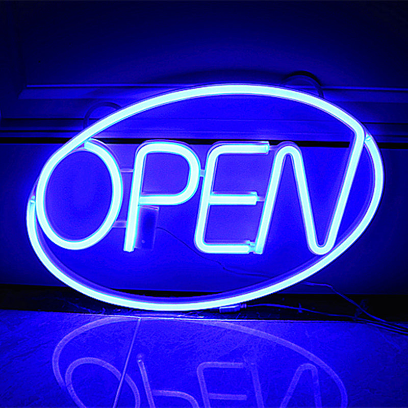 Modern Art Deco Waterproof PS OPEN LED Outdoor Hanging Neon Wall Sconce Lamp For Dining Room