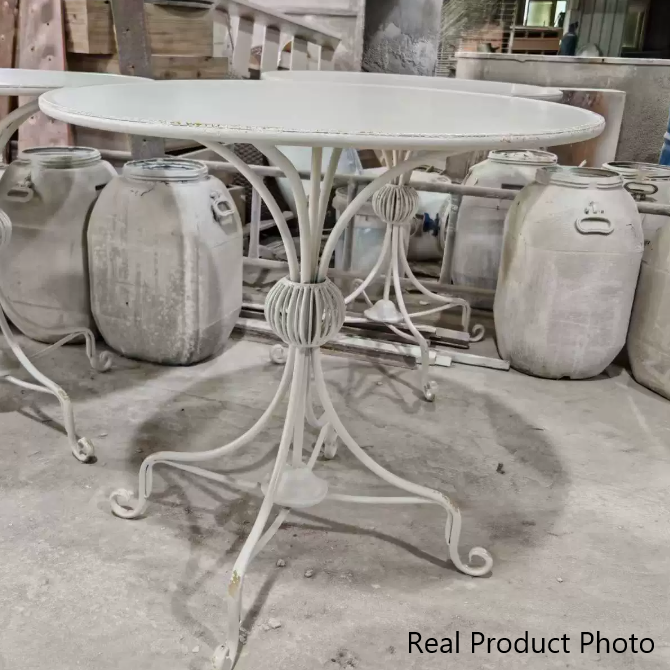 Traditional Rustic Round Lace Iron Coffee Table For Living Room