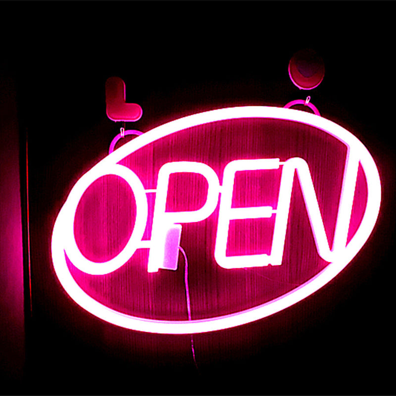 Modern Art Deco Waterproof PS OPEN LED Outdoor Hanging Neon Wall Sconce Lamp For Dining Room