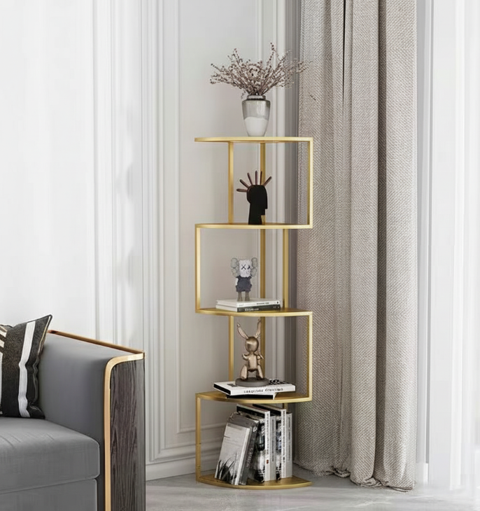 Contemporary Minimalist Square Iron Creative Bookshelf 3/4/5-Tier For Living Room