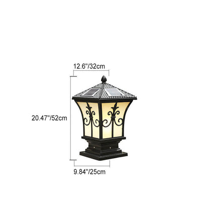 Modern Vintage Waterproof Patio Solar Outdoor Column Head Light