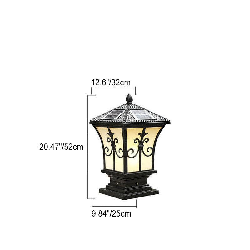 Modern Vintage Waterproof Patio Solar Outdoor Column Head Light