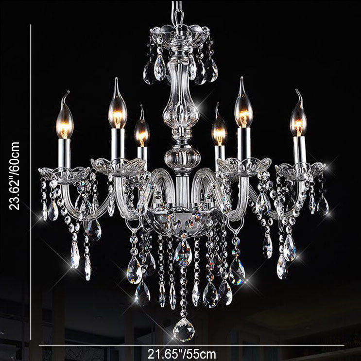 Zeitgenössischer Luxus runder Kerzenhalter Glas 3/4/5/6 Licht Kronleuchter für Wohnzimmer 