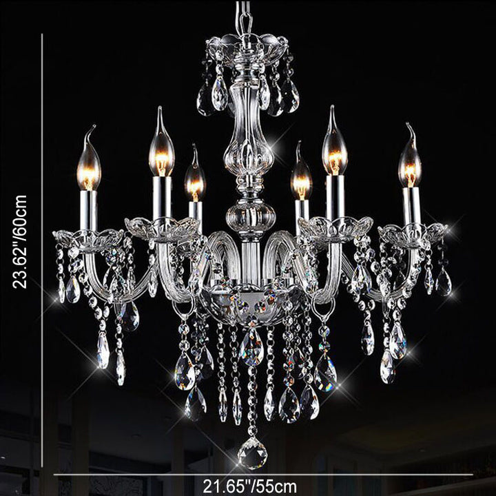 Zeitgenössischer Luxus runder Kerzenhalter Glas 3/4/5/6 Licht Kronleuchter für Wohnzimmer 