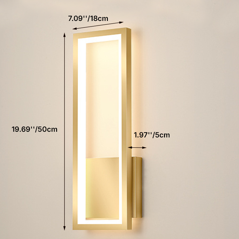 Kreative Leichte Luxus Rechteckige Hohle Ring Design LED Wandleuchte 