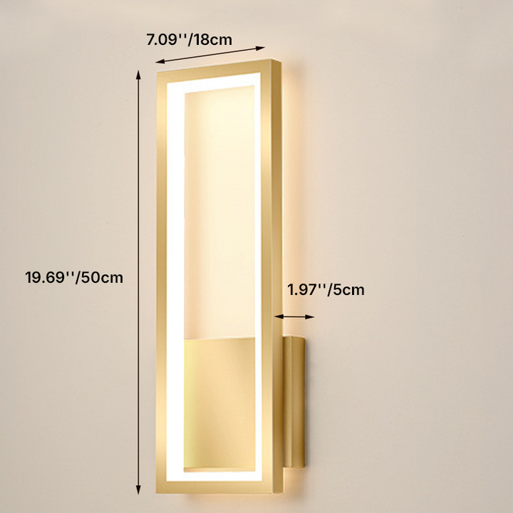 Kreative Leichte Luxus Rechteckige Hohle Ring Design LED Wandleuchte 