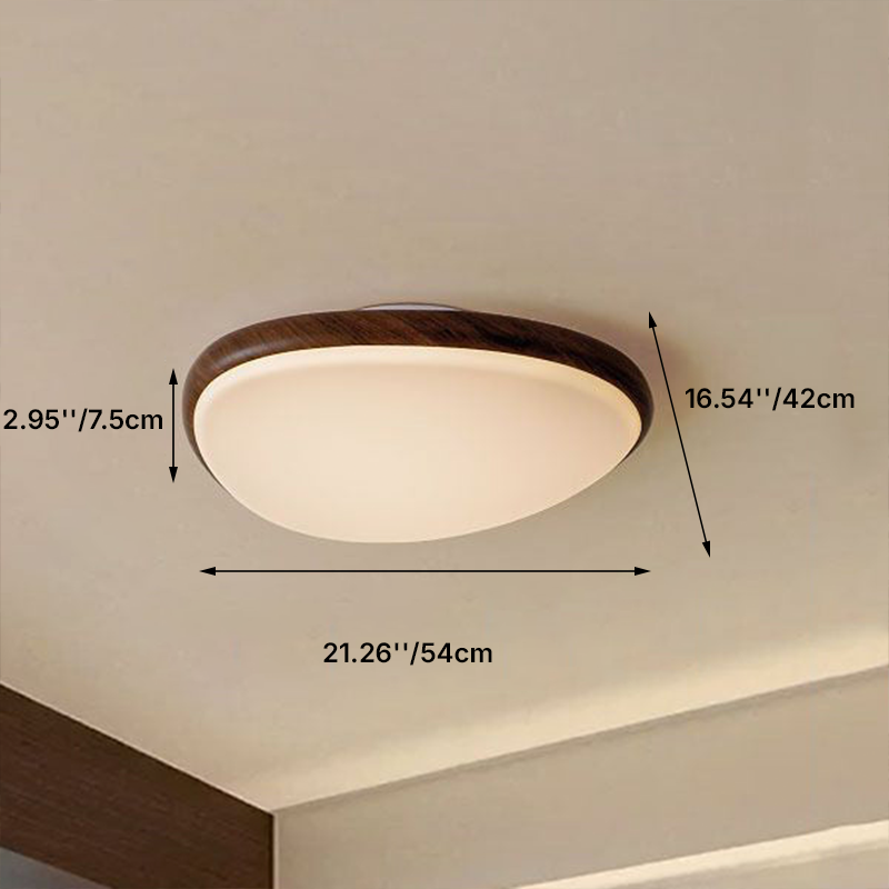 Traditional Vintage Oval Carbon Steel Acrylic Water Transfer LED Flush Mount Ceiling Light For Living Room