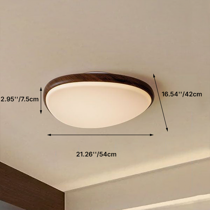 Traditional Vintage Oval Carbon Steel Acrylic Water Transfer LED Flush Mount Ceiling Light For Living Room