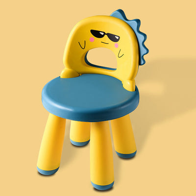 Tabouret rond en plastique pour enfants créatif contemporain avec dossier en forme de dinosaure pour le salon 