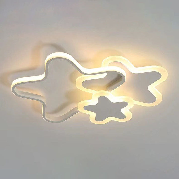 Zeitgenössische skandinavische Stern-Acryl-Schatten-Hardware-LED-Unterputz-Deckenleuchte für Schlafzimmer 