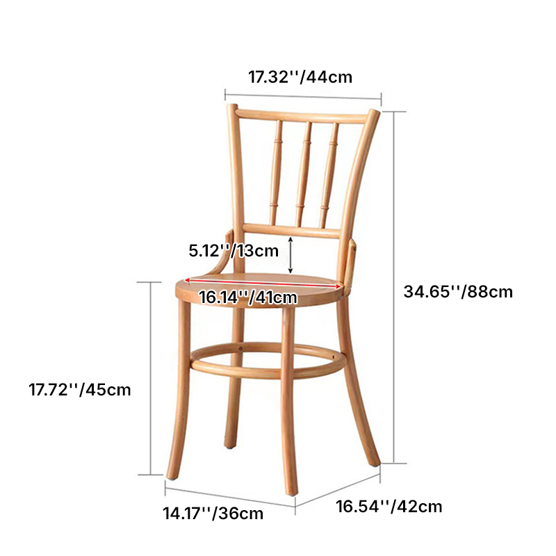 Traditionelle runde Vintage-Esszimmerstuhl-Rückenlehne aus zylindrischem Lindenholz mit Rattan-Optik für das Wohnzimmer 