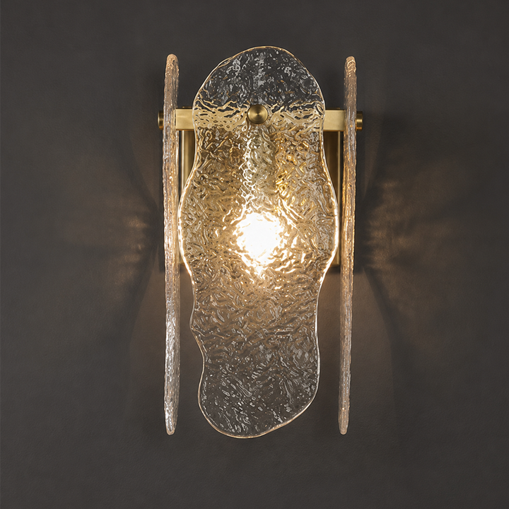 Moderne minimalistische Wasserwellen-Eisen-Glas-1-Licht-Wandleuchte für das Schlafzimmer 