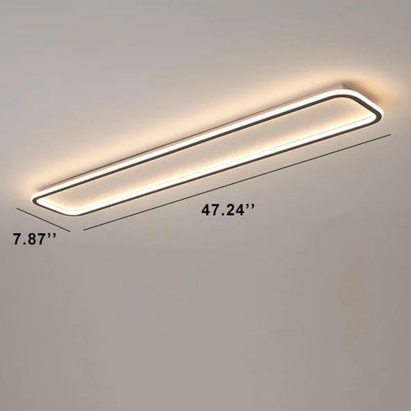 Minimalist 1-Light Linear Acrylic 3 Color Changeable LED Flush Mount Lighting