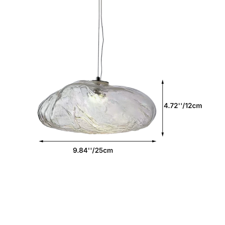 Modern Minimalist Shaped Glass 1-Light Cloud Suspension Pendant Light for Living Room