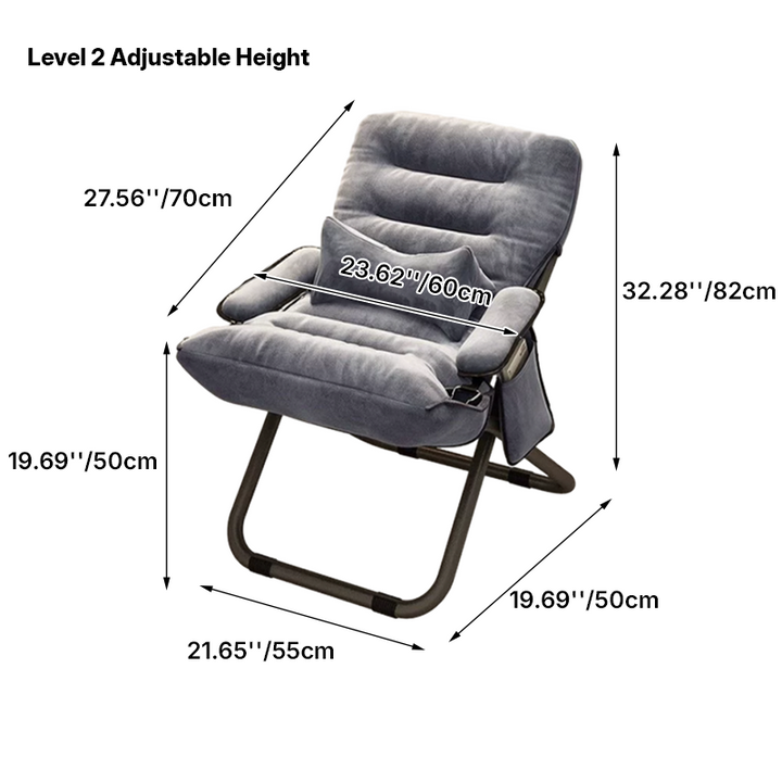 Contemporary Scandinavian Iron Upholstered Rectangular Curved Foldable Recliner Backrest Armrest For Living Room