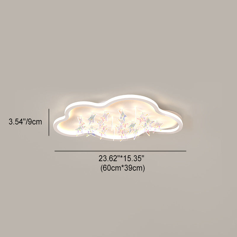 Zeitgenössische kreative Eisen Acryl Runde Wolke Stern Stück LED Unterputz Deckenleuchte für Wohnzimmer 