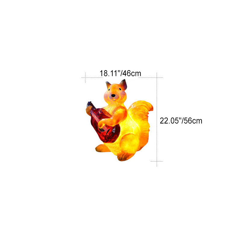 Zeitgenössische kreative Solar-Tier-Hasen-Eichhörnchen-Harz-Fiberglas-LED-Außenlandschaftsleuchte für den Garten 