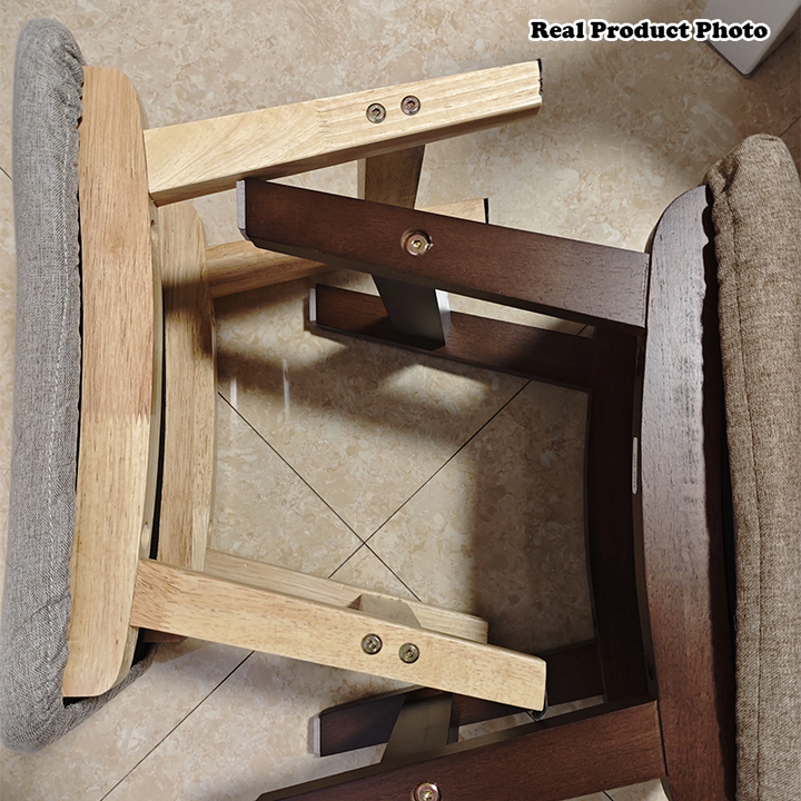 Taburete bajo rectangular curvado moderno minimalista de tela y madera maciza para dormitorio y sala de estar 