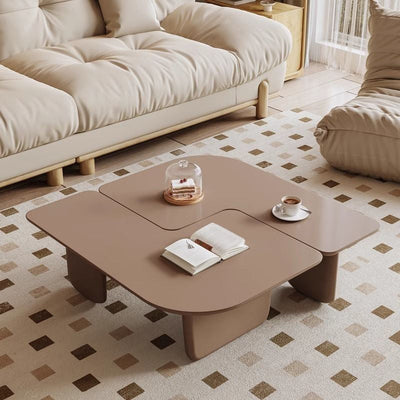 Mesa de Centro Cuadrada Rectangular Minimalista Moderna de Tablero de Fibra de Densidad Media Combinable para Sala de Estar 