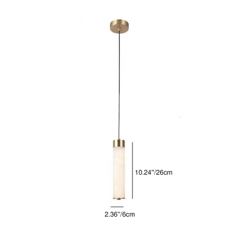 Moderne minimalistische Marmor-Pfeifenform 1-Licht weiße Pendelleuchte 