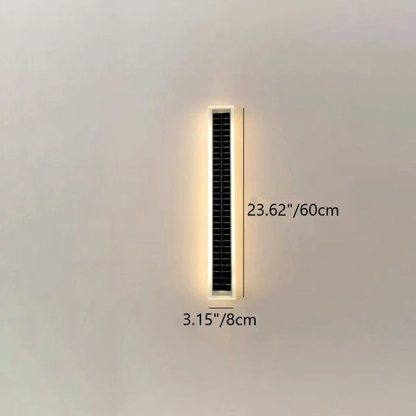 Moderne minimalistische Aluminium-Acryl Solar-Rechteckstreifen-Wandlampe für den Außenbereich, wasserdicht, LED-Wandleuchte für die Terrasse 