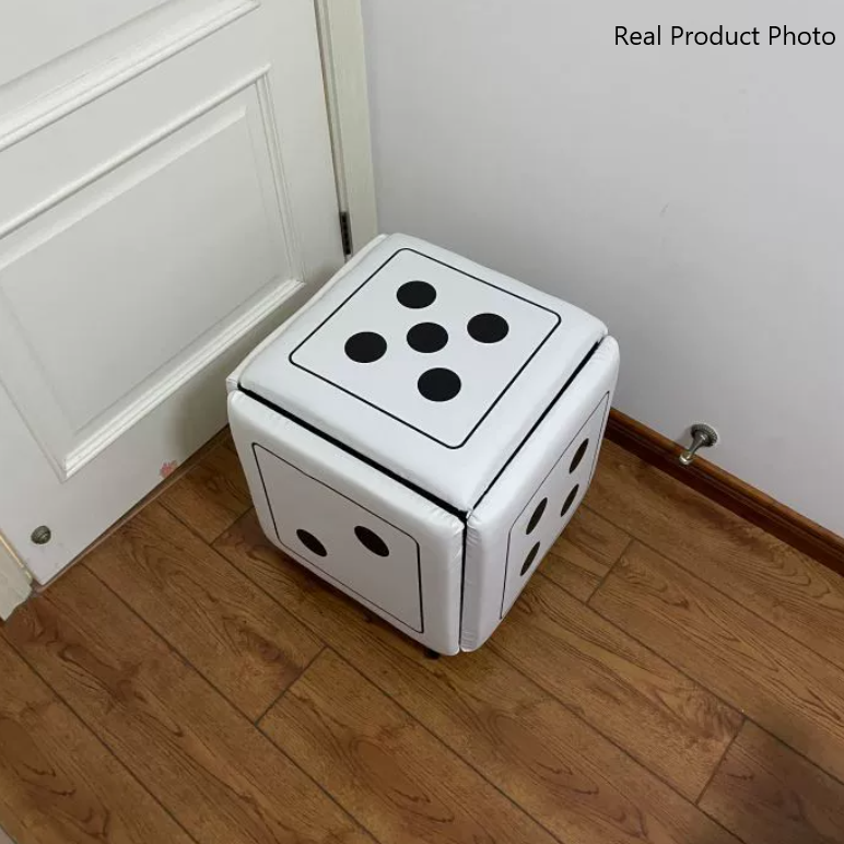 Cube magique de dés créatifs contemporains en cuir synthétique 5-en-1 tabouret combiné empilable à roulettes pour salon 