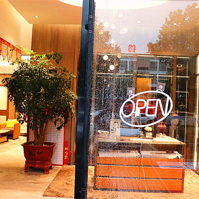 Modern Art Deco Waterproof PS OPEN LED Outdoor Hanging Neon Wall Sconce Lamp For Dining Room