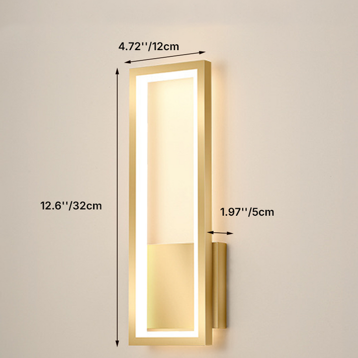 Kreative Leichte Luxus Rechteckige Hohle Ring Design LED Wandleuchte 