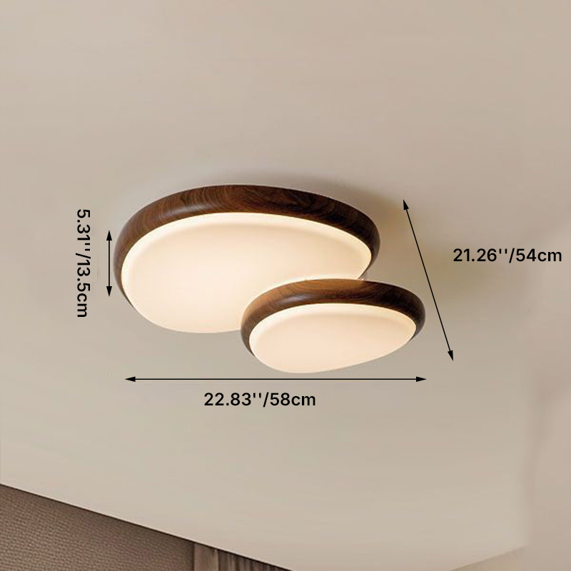 Traditional Vintage Oval Carbon Steel Acrylic Water Transfer LED Flush Mount Ceiling Light For Living Room