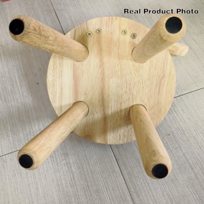 Zeitgenössischer kreativer runder Kinderhocker aus massivem Holz mit Rückenlehne für Wohnzimmer und Flur 