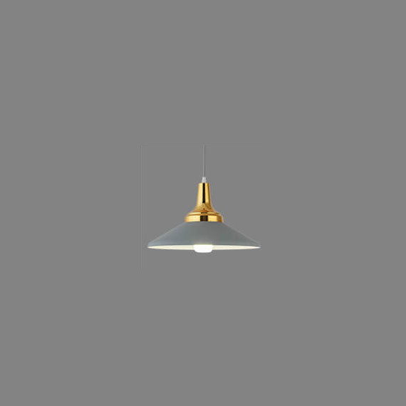Lámpara colgante contemporánea nórdica de aluminio color macaron con diseño triangular de 1 luz para sala de estar 