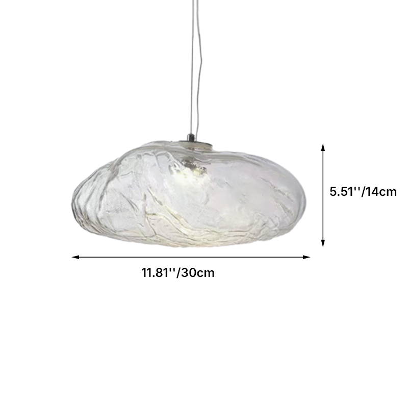 Modern Minimalist Shaped Glass 1-Light Cloud Suspension Pendant Light for Living Room