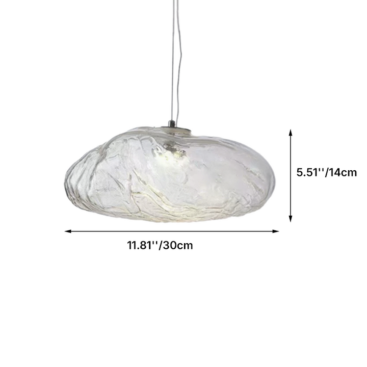 Modern Minimalist Shaped Glass 1-Light Cloud Suspension Pendant Light for Living Room