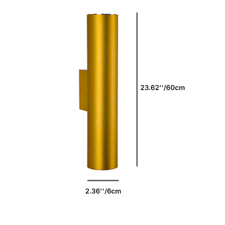 Modern Minimalist Round Aluminum Cylindrical 2-Light Wall Sconce Lamp For Bedroom