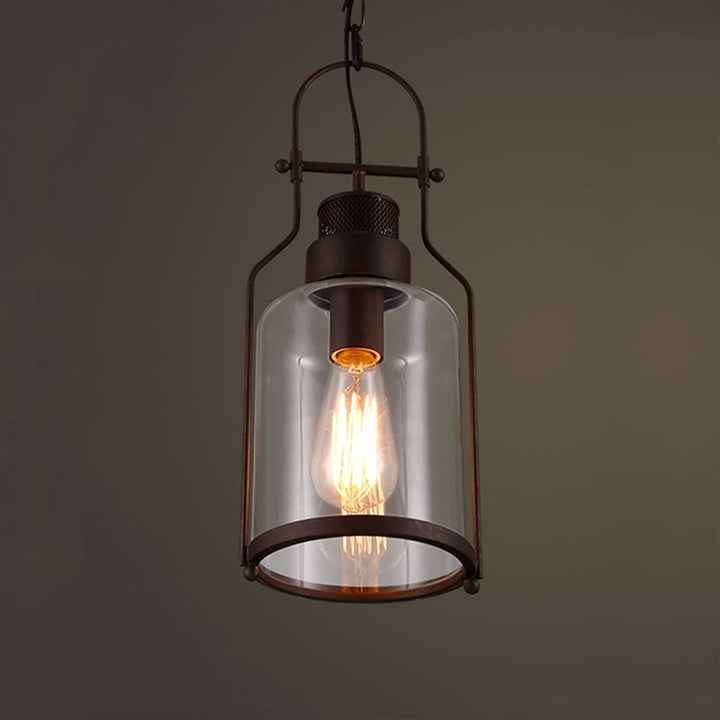 Moderne industrielle Pendelleuchte mit 1 Flamme aus Glas und Eisen im Vogelkäfig-Design für Wohnzimmer &amp; Schlafzimmer 