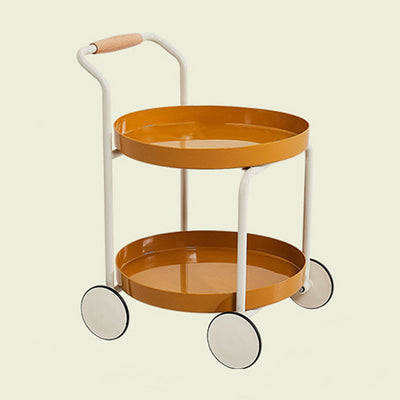 Moderner minimalistischer runder Acryl-Edelstahl-Beistelltisch mit 2 Ebenen für das Wohnzimmer 