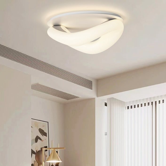 Luz de techo empotrada LED con hardware de anillo de onda PE minimalista moderno para dormitorio 