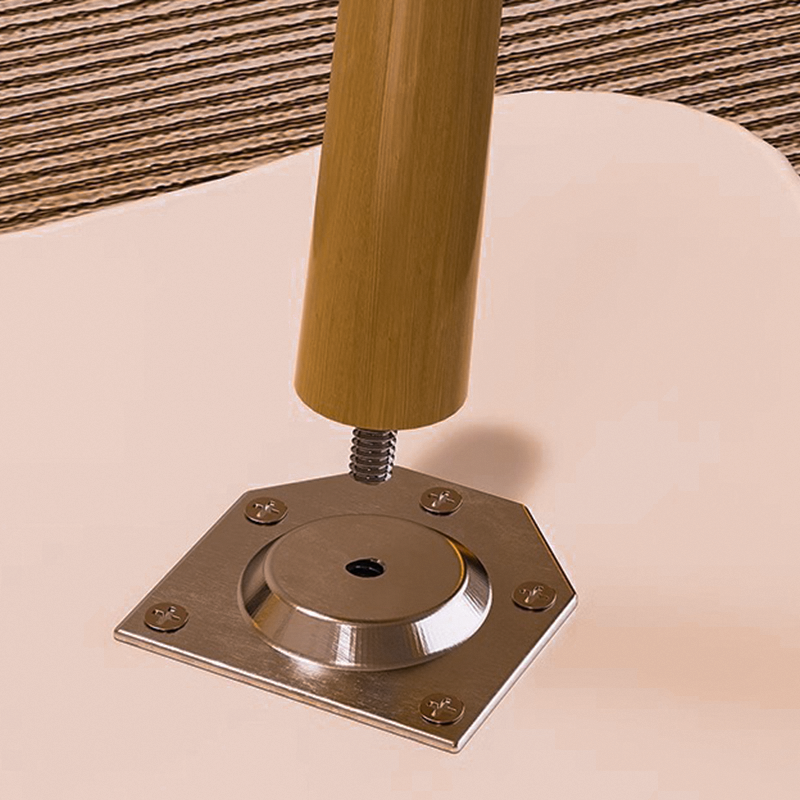 Mesa Auxiliar Redonda de Madera Maciza y Metal con Forma de Flor Contemporánea de 2 Niveles para Sala de Estar 