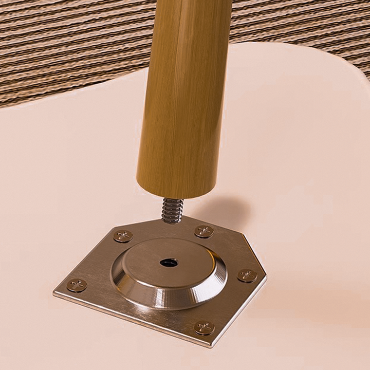 Mesa Auxiliar Redonda de Madera Maciza y Metal con Forma de Flor Contemporánea de 2 Niveles para Sala de Estar 