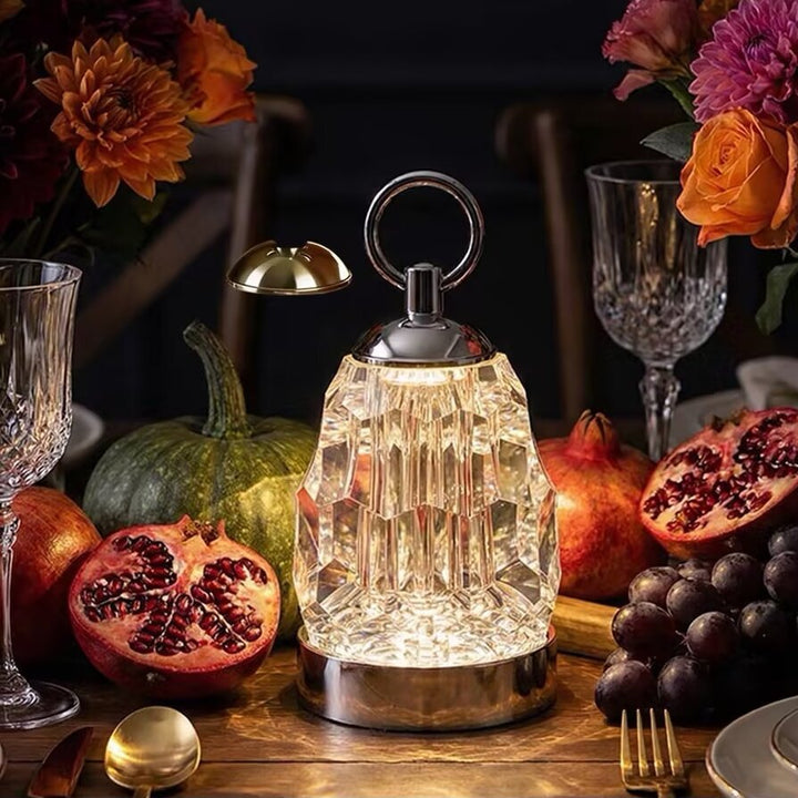 Modern Luxury K9 Crystal Table Lamp Perfect For Gift-giving - Ambient Light Portable Aluminum Bedside Desk Lamp For Bedroom Dining Room