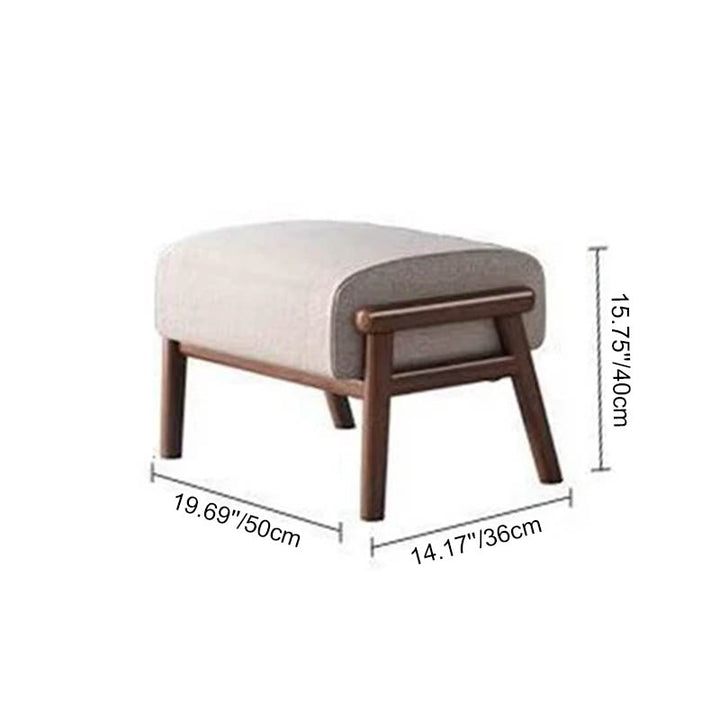 Modern Minimalist Walnut Wood Rubberwood Linen Ergonomic Backrest Rocking Chair With Armrests For Living Room And Bedroom
