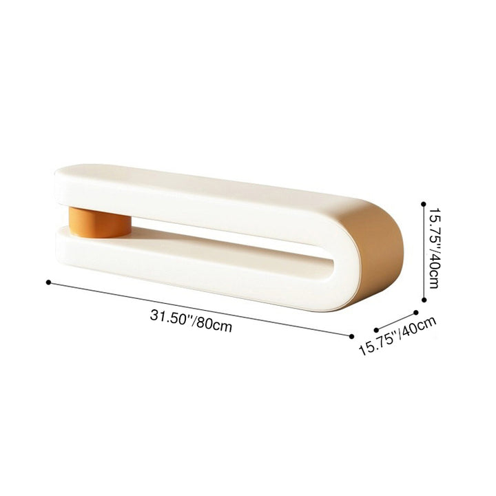 Modern Minimalist Curved Microfiber Leather Solid Wood Sponge Bench For Living Room