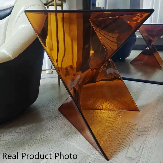 Mesa Auxiliar Geométrica Irregular Creativa Contemporánea de PC para Sala de Estar 